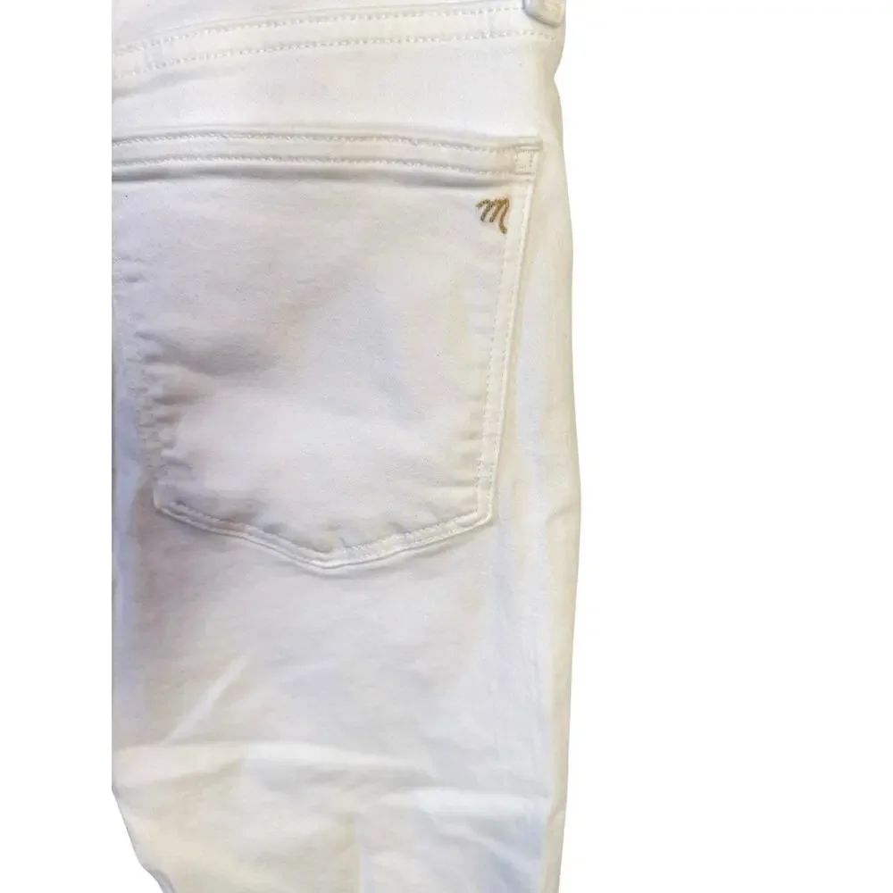 MADEWELL Stovepipe Jeans Pure White Size 28 High Rise Capsule Wardrobe Classic